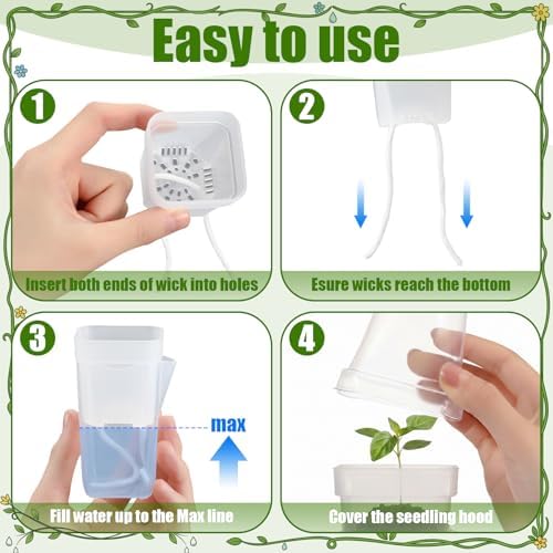 24 Pack 2.5" Small Self Watering Pots with Humidity Dome, Plastic - Image 4
