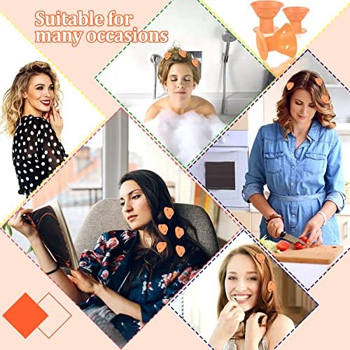 JANYUN 40 Pcs Orange Silicone Hair Rollers Heatless Hair Styling Tools - Image 7
