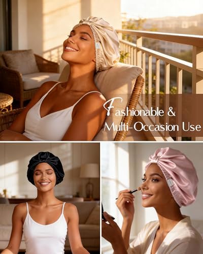 YANIBEST Breathable Soft Breeze Satin Bonnet for Sleeping,Silk Feeling Cap - Image 5