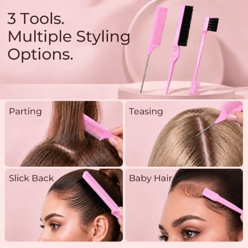 Fly Away Stick for Hair, Slick Back Hair Brush, Hair Ties, Barrettes - Image 4