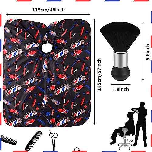 FEBSNOW Barber Cape Professional Hair Cutting Cape with Neck Duster Brush - Image 2