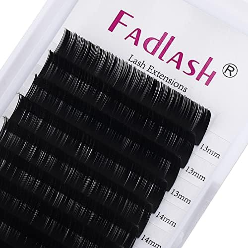 Eyelash Extension Mixed Tray C Curl Lash Extensions 13-16mm Premium Silk Classic Lash Extensions Matte Black Professional Eyelashes Extension Semi Permanent Eyelashes (0.15-C, 13-16mm) by FADLASH