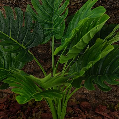 Fake Monstera Plants Reptile Terrarium Decor Gecko Tank Accessories - Image 5