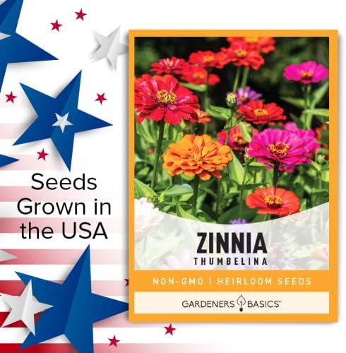 Gardeners Basics Zinnia Seeds for Planting Outdoors Flowers (Thumbelina) - Flower Seed Packet Annual Heirloom, Non-GMO Variety, 800mg Seeds Great for Summer Seeds for Flower Gardens - Image 4