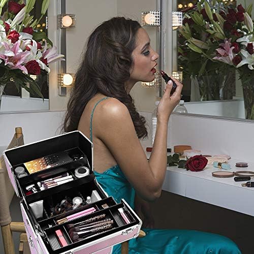 mefeir 3 in 1 Rolling Makeup Train Case, Large Cosmetic Trolley with 360° Rotation Wheels & 2 Drawers, Professional for Makeup & Tattoo Artist & Hairstylist - Image 4