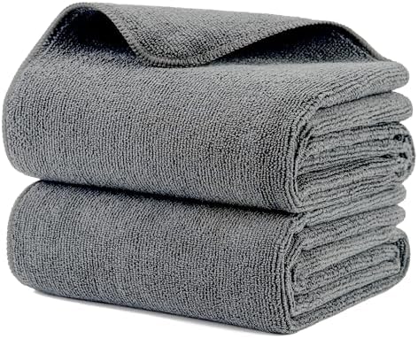 MICROFI New Microfiber Hair Drying Salon Towels, Quick Dry, Lint Free, 2 Pack 340 GSM (Gray) by Unknown