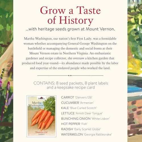 Burpee 'Martha Washington’s Kitchen Garden' Seed Collection – 8 Historic Heirloom Vegetables Grown at Mount Vernon with Plant Labels & Keepsake Recipe Card - Image 4