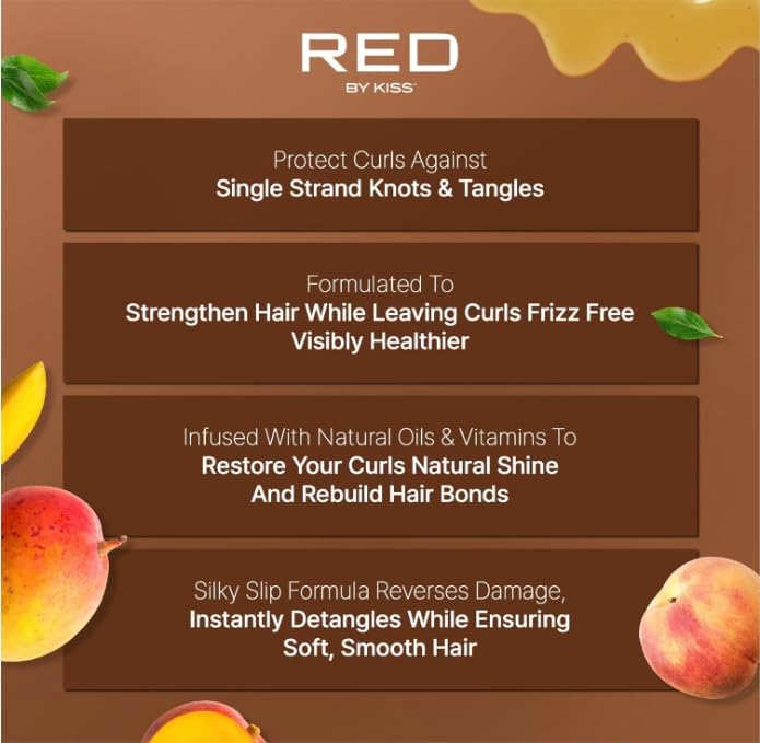 Red by Kiss 3000 Ceramic Tourmaline Professional Hood Dryer + Tangle Fixer with Honey & Keratin – Sulfate Free Intensive Detangler, Adjustable Height, Frizz Control, Shine Boost, Mango Peach Scent - Image 2