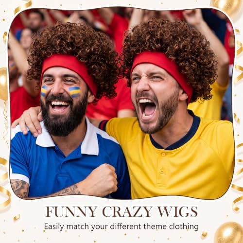 Crazy Wig Hairy Headband Hat, Curls, Brown - Image 3