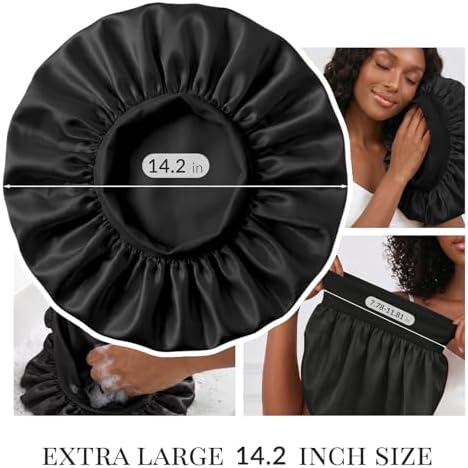 ZHENSILK 3PCS Silk Sleep Bonnet for Women, Large Satin Hair Caps with Elastic Band for Curly Hair and Frizz Control - Image 6