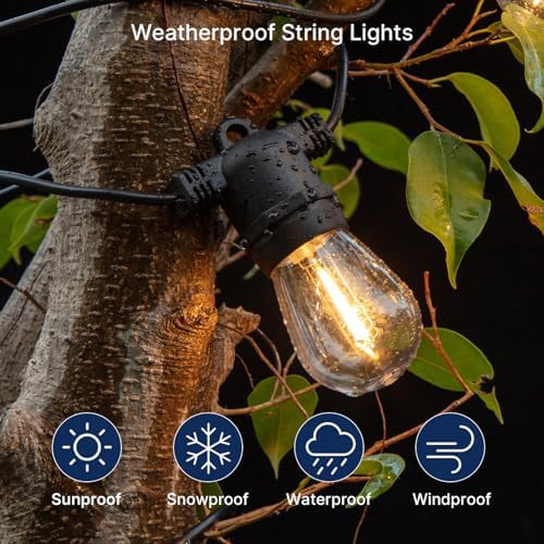 FLSNT 15 Pack Outdoor LED Replacement Bulbs for String Light, S14 LED Hanging Light Bulbs for Patio, Garden, E26 Base, 2200K Warm White, Non-Dimmable - Image 5