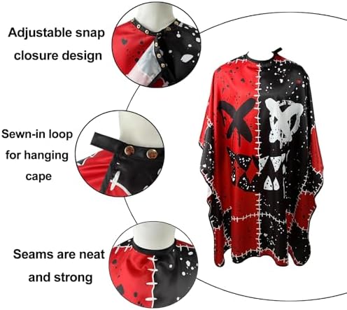 Barber Capes for Men Hair Cutting Capes with Snaps Salon Capes for Stylists Waterproof Hairdresser Gown Cape- 63”× 56”(Red) - Image 5