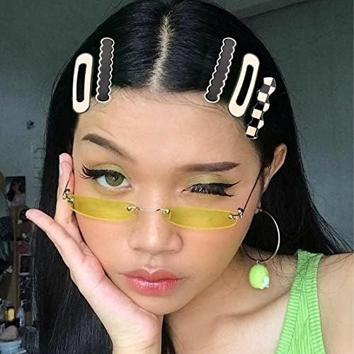 Magicsky 16PCS Black White Checkered Hair Clips, Cute Acrylic Barrettes - Image 2