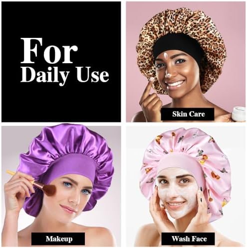12pcs Large Satin Bonnets for Sleeping, Silky Hair Bonnet for Women Braids - Image 5