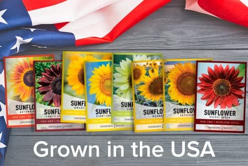 Gardeners Basics Sunflower Seeds for Planting Flowers - Velvet Queen, Skyscraper, Lemon Queen, Giant, Autumn Beauty, Chocolate Cherry, Dwarf Sunspot and Mammoth Bulk Outdoor Flower Garden, Pack of 8 - Image 4