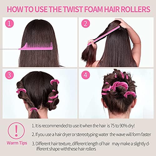 30PCS 9.45" Flexi Rods Curlers Set for Short and Long Hair, No Heat Foam Rollers with Steel Comb Buytta - Image 5