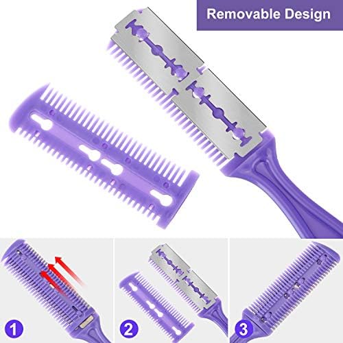 Maitys 3 Pcs Razor Combs for Hair Cutting with 10 Blades - Image 5