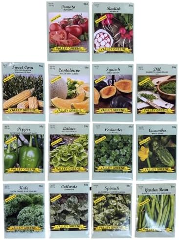 Heirloom Vegetable & Herb Seed Kit – 14 Variety Garden Pack – Non-GMO Seeds for Planting – Includes Tomato, Corn, Cucumber, Lettuce, Kale, Spinach & More by FreedomFarms