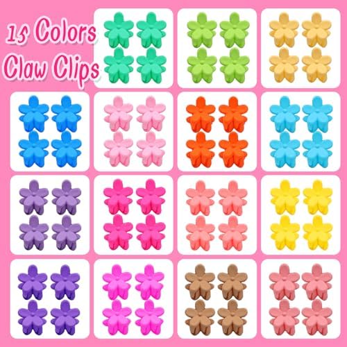 Hair Accessories for Toddlers, 220pcs, Colorful Mini Flower Claw Clips for Toddlers Cute Tiny Snap Hair Clips Metal No Slip Snap Hair Barrettes for Baby Fine Hair - Image 3