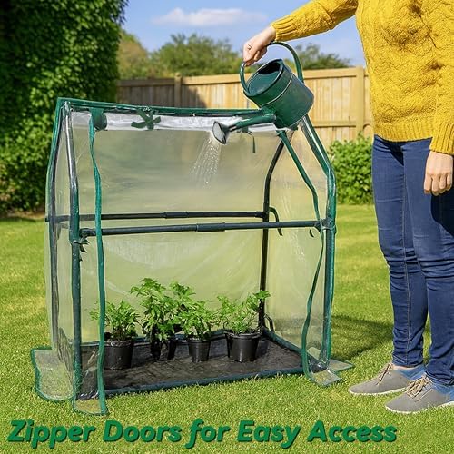 Gardzen Mini Greenhouse with Waterproof Base, 36.2"(L) x18.9(W) x33.3(H) - Image 2