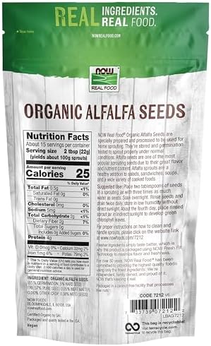 NOW Foods, Organic Alfalfa Seeds For Sprouting, 12 oz - Image 2