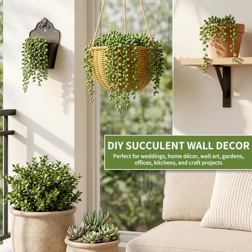 4 PCS Fake Hanging Plants Artificial String of Pearls Succulent Unpotted - Image 4