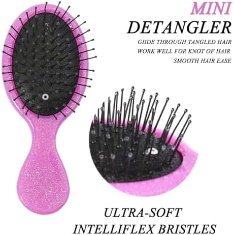 Toddler Detangler Hair Brush Travel Detangling Brushes 3Pcs Women Valentines Day Best Gift Small For Baby Kids Pocket hairbrush Pro, for Curly Wet Dry Tangle - Image 2