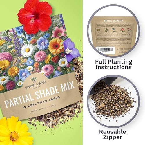 Wildflower Seeds Partial Shade Mix - 1 Ounce Over 7,000 Open Pollinated Annual and Perennial Seeds - Image 5