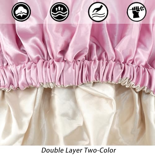 Edoneery Satin Bonnet for Sleeping Women, Double Layer Curly Hair Cap - Image 6