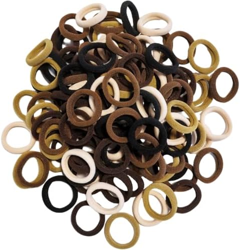 120 PCS Baby Hair Ties, Toddler Elastic Hair Bands Small Hair Ties Brown by Lintopos