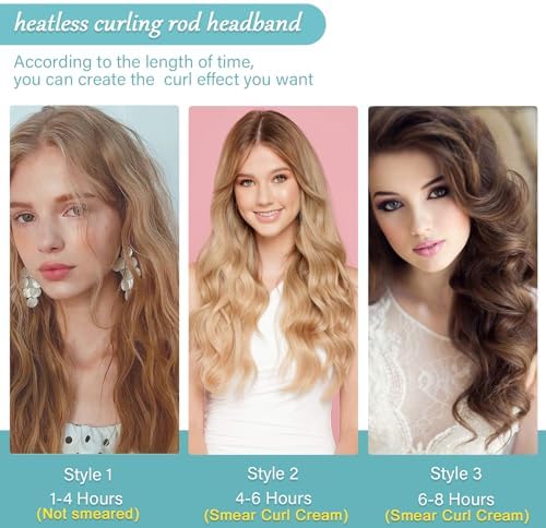 Heatless Velvet Hair Curlers to Sleep in - No Heat Curls for Women - 6 Pieces Set (Blue) - Image 5