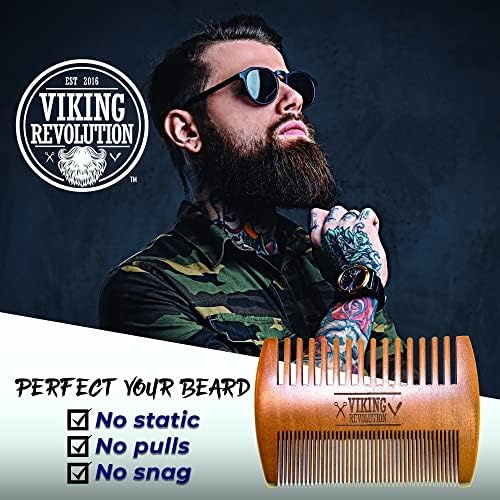 Viking Revolution Wooden Beard Comb and Case - Pocket Comb - Image 4