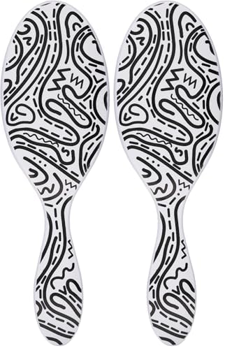 Wet Brush Original Detangling Hair Brush, Hipster Doodle - Ultra-Soft IntelliFlex Bristles - Detangler Brush Glide Through Tangles With Ease For All Hair Types - For Women, Men, Wet & Dry Hair by WetBrush
