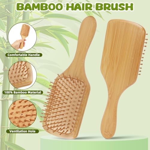 8PCS DIY Bamboo Hair Brush Painting Kit Bulk with 12 Pens for Decor, Square - Image 3
