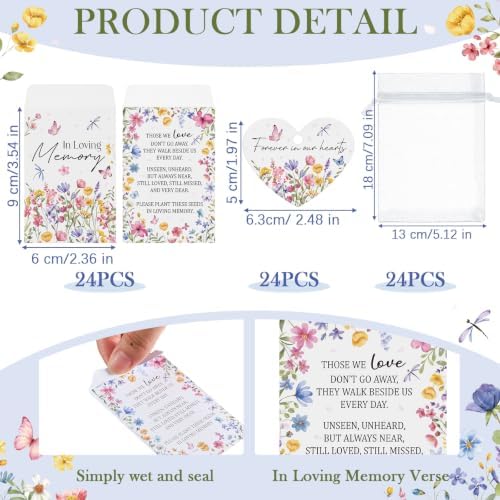 24 Sets Memorial Funeral Seed Card Sets (No Seed) - Image 2