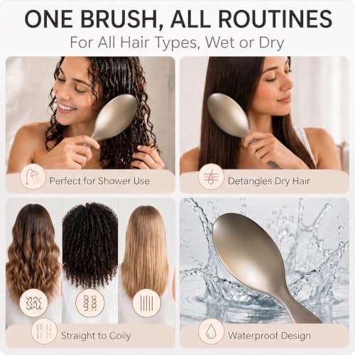 Earth & I Premium Rosegold Oval Hairbrush: Wet & Dry Detangling Brush - Image 5