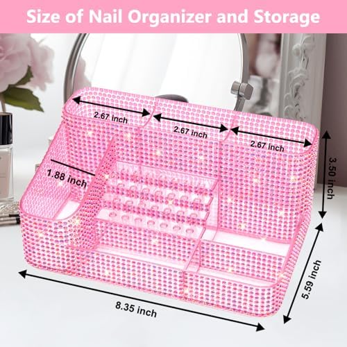 CGBE Nail Drill Holder, 28 Holes Drill Bit Holder for Nails - Diamond Pink - Image 5