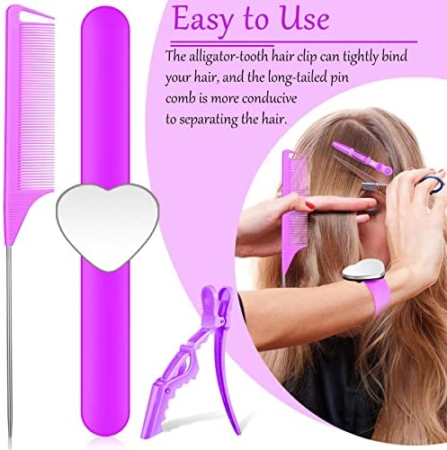 7 Pcs Hair Braiding Tools Set, Magnetic Wristband, Purple - Image 5
