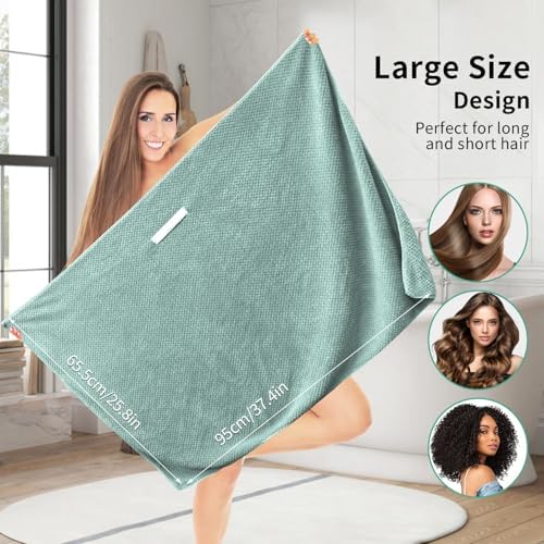 my novel things Large Microfiber Hair Towel for Women Long Curly Hair 2PK - Image 3