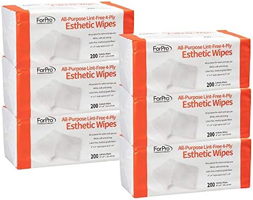 ForPro All-Purpose Lint-Free 4-Ply Esthetic Wipes, 200ct/6pk, 4"x4" by ForProProfessionalCollection