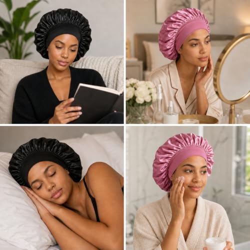 Yanideer 2 Pack Satin Bonnet for Sleeping Double Layer - Image 6