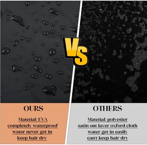 2 Pcs Large Shower Cap for Braids, Extra Long Shower Cap for Women Long Hair & Locs, Waterproof Hair Bonnets for Dreadlocks Drawstring Bath Caps for Women & Men (Black, Leopard) - Image 5