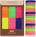 Kanprincess Neon Nylon Hair Ties, 100PCS No-Damage Soft Bands for Women by KANPRINCESS
