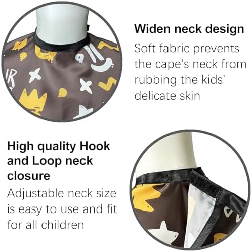 Pelocapa Barber Cape for Kids, Hair Cutting Cape, Professional Salon Hairdressing Cape for boys, Waterproof & Light Weight & Machine Washable - 39”× 51”（Crown Pattern） - Image 2