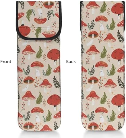 1 Piece Flat Iron Curling Wand Travel Cover Case Bag Curling Wand Travel Case Universal Curling Iron Cover Sleeve Flat Iron Case Heat Resistant Bag Mushroom - Image 2