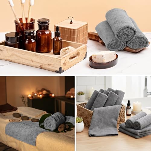 Shimeyao 48 Pack Salon Towels Bleach Proof Microfiber, Light Gray - Image 6