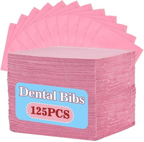 MAQIHAN 125pcs Dental Bibs Disposable - Pink Dentist Bib for Nail, Tattoo by MaqiIhanCustomOfficial