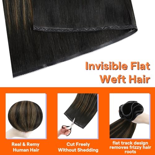 Full Shine Weft Hair Extensions Human Hair Add Length 24 Inch 80g - Image 3