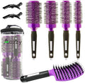 5pcs Round Brushes for Blow Drying&Boar Bristle Detangling Hair Brush by Aozzy