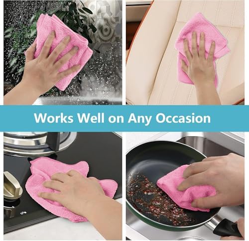HOMEXCEL 50PK Microfiber Cleaning Cloth, Cleaning Rag for Home, 11.5x11.5in (Pack of 2) - Image 5